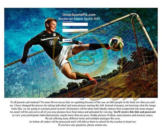 Page for website order area of sports